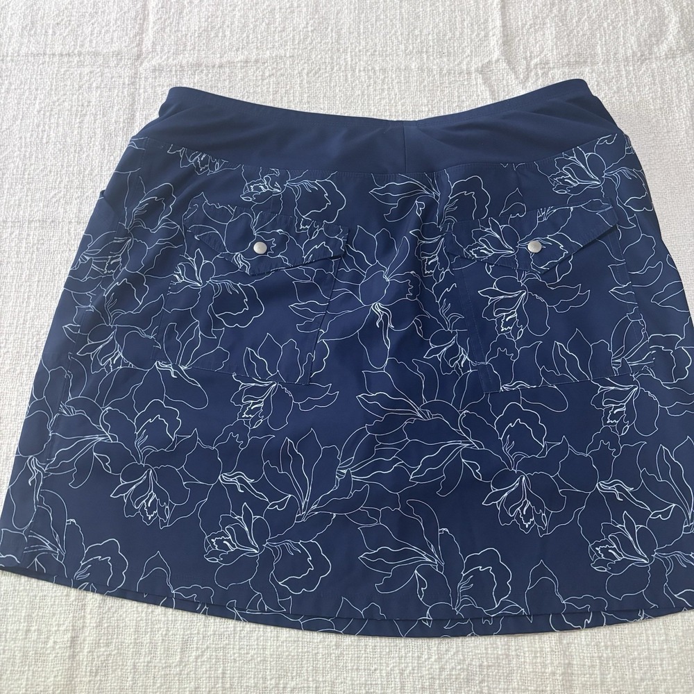 CYPRESS CLUB Skort‎ Women's Large Floral Blue Athletic Skirt Short Golf Tennis
